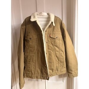 Levi's Men's Sherpa Trucker Jacket Cougar Canvas X-Large 163650122 NWOT